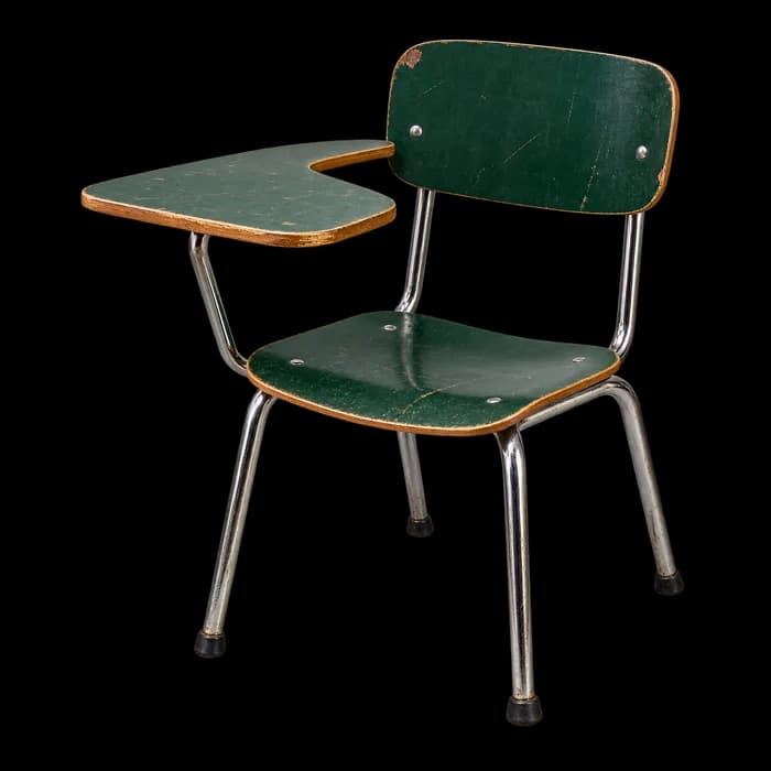 Illustrative green student desk chair
